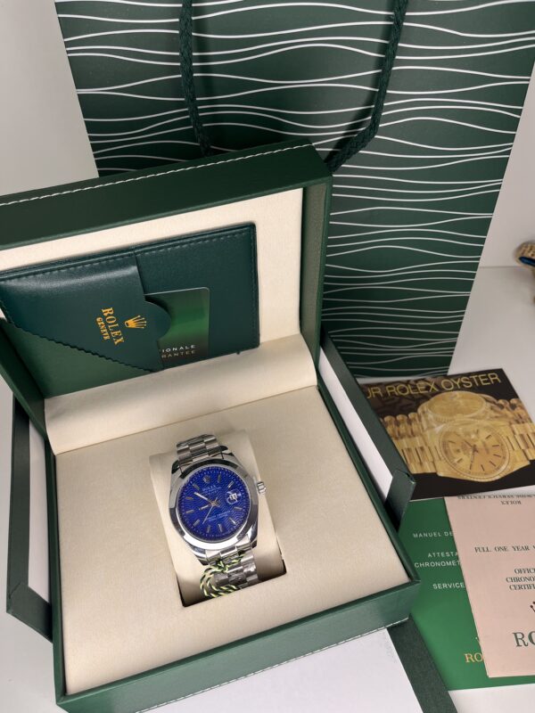 Rolex Datejust  – Cadran Bleu Motif Vague & Bracelet Oyster