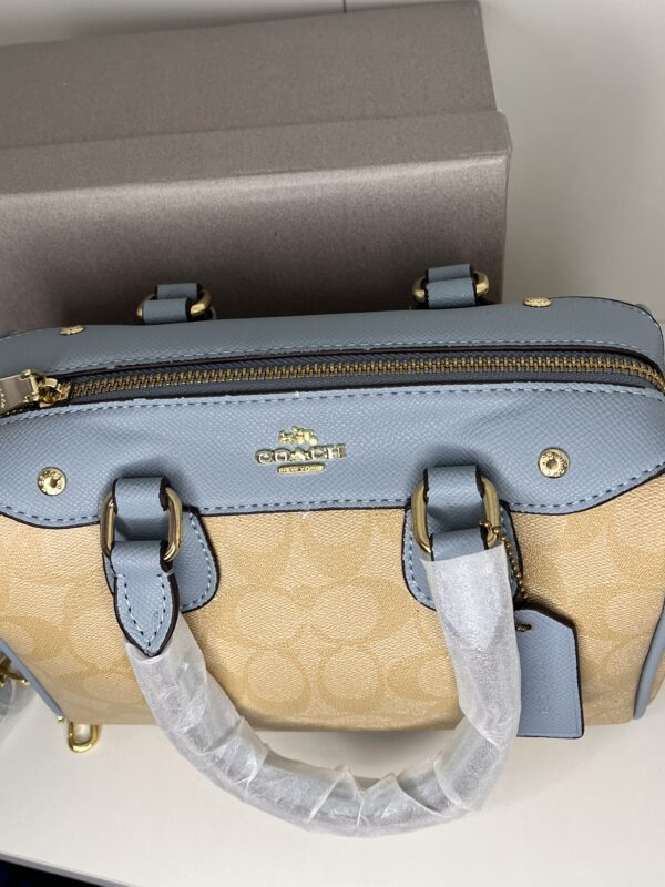 Coach Signature Canvas & Cuir Bleu
