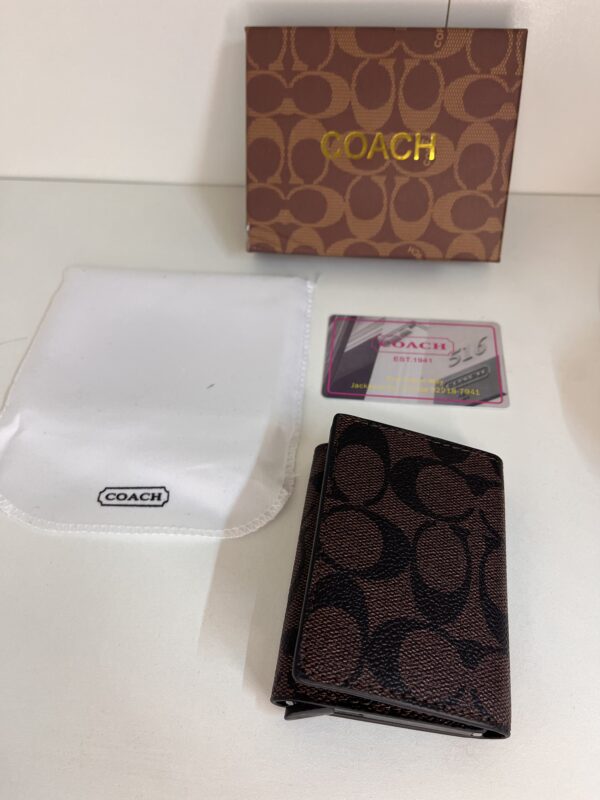 porte carte coach marron