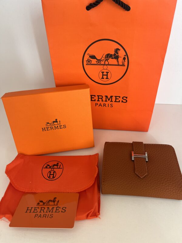 porte monnaie hermes marron