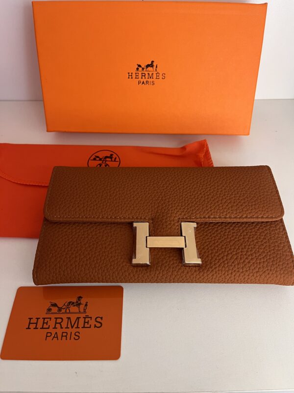 pochette-porte monnaie hermes marron
