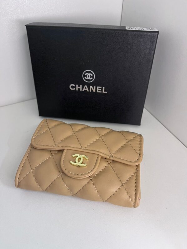 channel porte monnaie beige