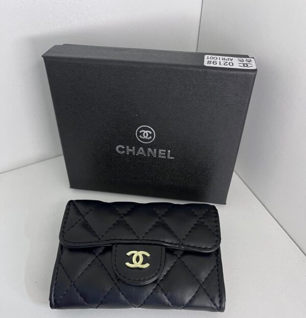 porte monnaie channel noir